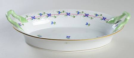Blue Garland (PBG) Oval Handled Bread Dish