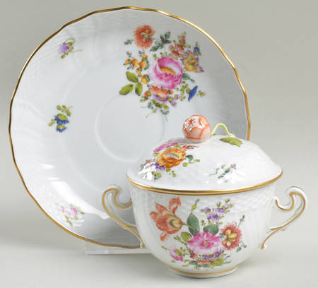 Bouquet of Flowers (BHR) Cream Soup Bowl & Saucer Set with Lid