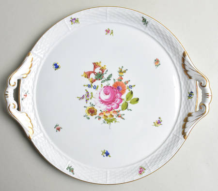 Bouquet of Flowers (BHR) 11" Round Tray w/Handles