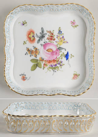 Bouquet of Flowers (BHR) Square Openwork Gallery Tray