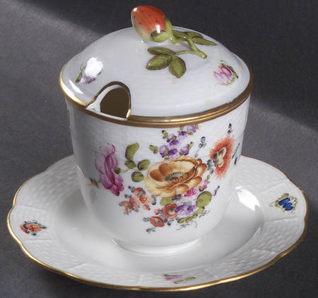 Bouquet of Flowers (BHR) Jam/Jelly & Lid w/Attached Underplate