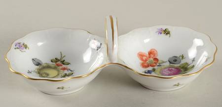 Bouquet of Flowers (BHR) Twin Salt Dip W/Center Handle
