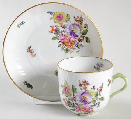 Bouquet of Flowers (BHR) Flat Demitasse Cup & Saucer Set