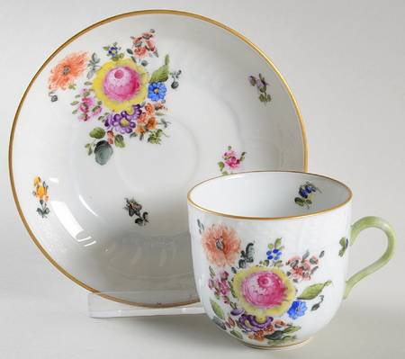 Bouquet of Flowers (BHR) Flat Demitasse Cup & Saucer Set