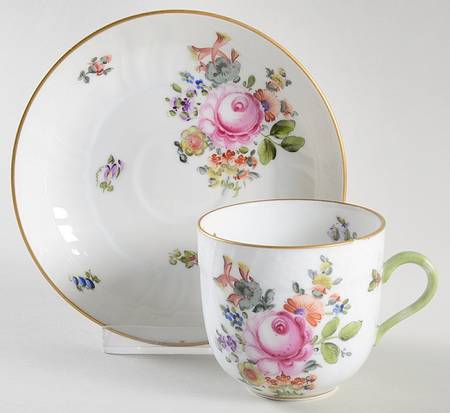 Bouquet of Flowers (BHR) Flat Demitasse Cup & Saucer Set