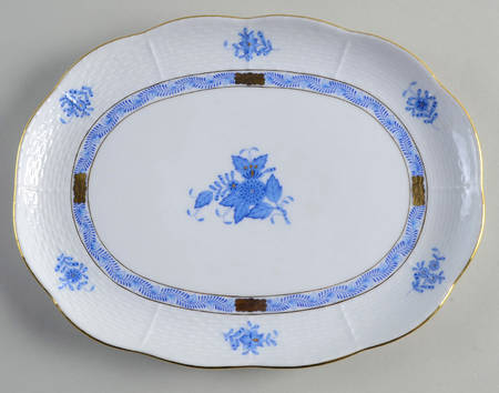 Chinese Bouquet Blue (AB) 10" Oval Tray