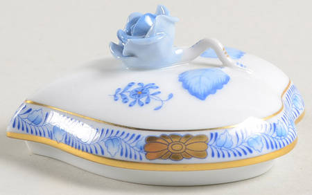 Chinese Bouquet Blue (AB) Lid for 3" Heart Shape Bon Bon