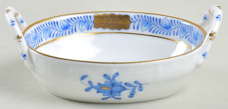 Chinese Bouquet Blue (AB) 2" Small Oval Handled Basket