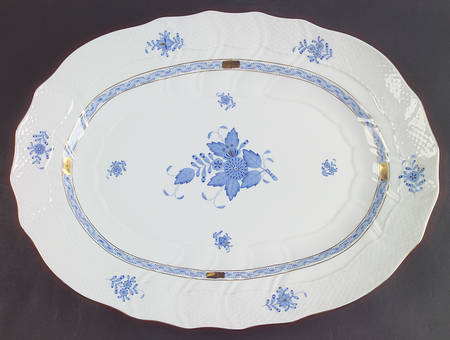 Chinese Bouquet Blue (AB) 16" Oval Serving Platter