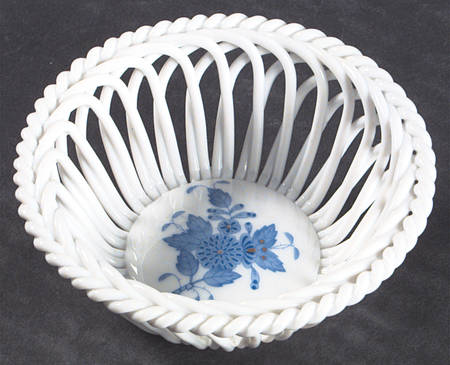 Chinese Bouquet Blue (AB) Open Weave Basket