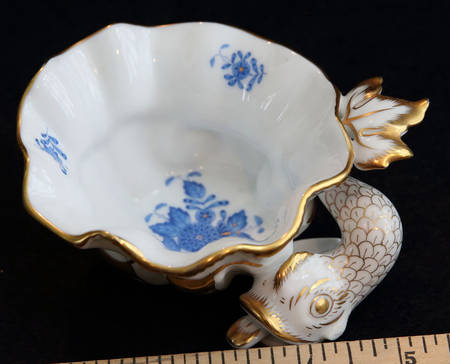 Chinese Bouquet Blue (AB) Master Salt Dip with Dolphin