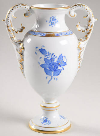 Chinese Bouquet Blue (AB) Footed Urn No Lid