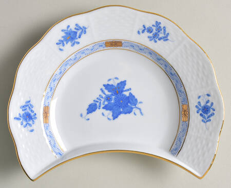 Chinese Bouquet Blue (AB) Crescent Salad Plate