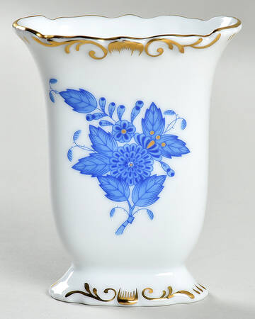 Chinese Bouquet Blue (AB) 3" Oval Vase by Herend