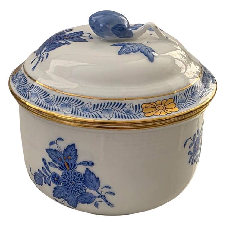 Chinese Bouquet Blue (AB) Sugar Bowl & Lid