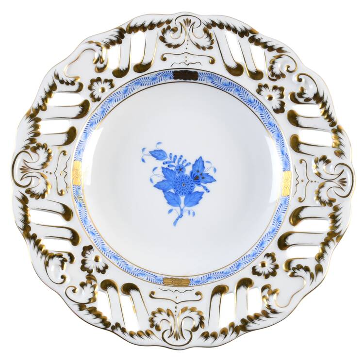 Chinese Bouquet Blue (AB) 9" Pierced Plate
