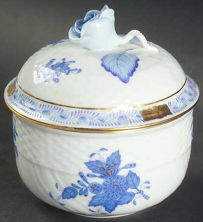 Chinese Bouquet Blue (AB) Sugar Bowl & Lid