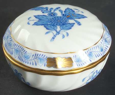 Chinese Bouquet Blue (AB) Ring Box & Lid