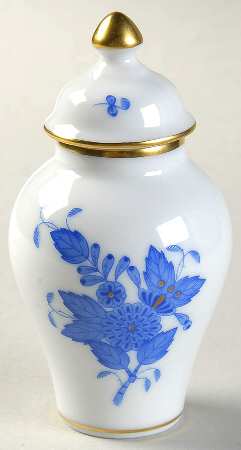 Chinese Bouquet Blue (AB) Small Covered Vase