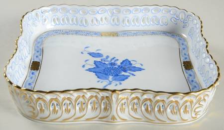 Chinese Bouquet Blue (AB) Square Openwork Gallery Tray