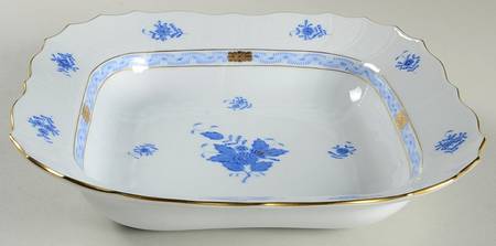 Chinese Bouquet Blue (AB) Large Square Fruit Bowl