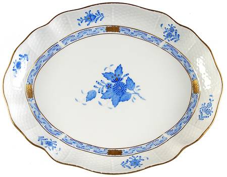 Chinese Bouquet Blue (AB) 10" Oval Serving Platter