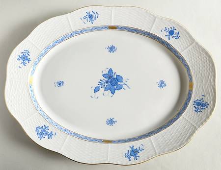 Chinese Bouquet Blue (AB) 16" Oval Serving Platter