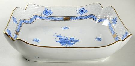 Chinese Bouquet Blue (AB) 10" Square Large Fruit Bowl