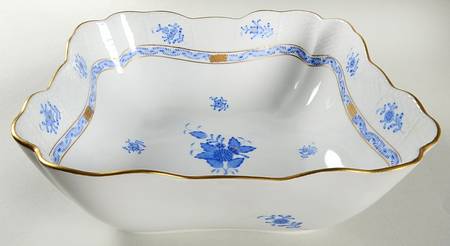 Chinese Bouquet Blue (AB) 10" Square Salad Serving Bowl