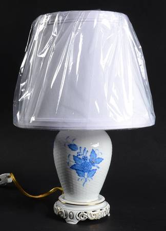 Chinese Bouquet Blue (AB) 10" Electric Lamp & Shade