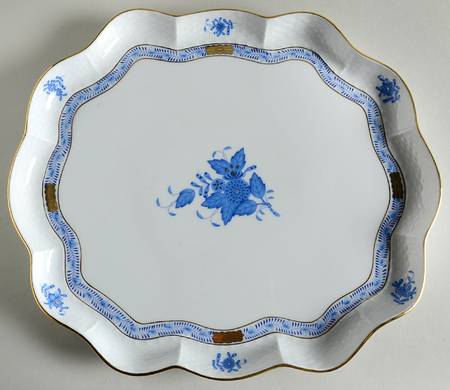 Chinese Bouquet Blue (AB) Large Scalloped Tray