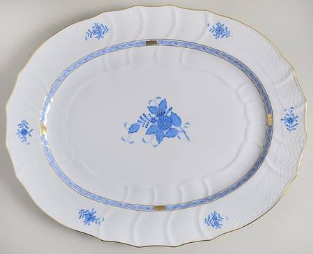Chinese Bouquet Blue (AB) 18" Oval Serving Platter