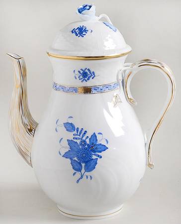 Chinese Bouquet Blue (AB) Coffee Pot & Lid