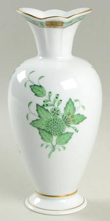 Chinese Bouquet Green (AV) Oval Opening Vase