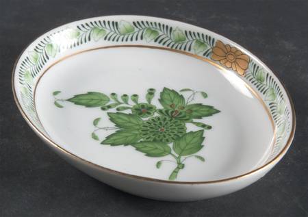 Chinese Bouquet Green (AV) 3" Oval Ashtray by Herend