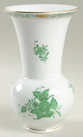 Chinese Bouquet Green (AV) 6" Vase