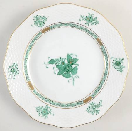 Chinese Bouquet Green (AV) Dessert Luncheon Plate