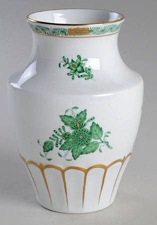 Chinese Bouquet Green (AV) 6" Vase