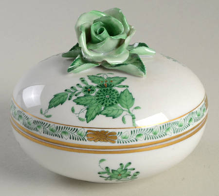 Chinese Bouquet Green (AV) Bon Bon & Lid