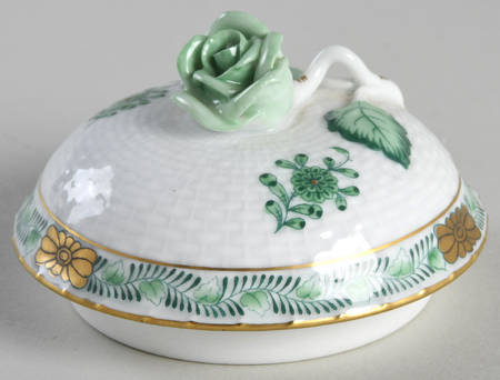 Chinese Bouquet Green (AV) Lid for 5" Ginger Jar