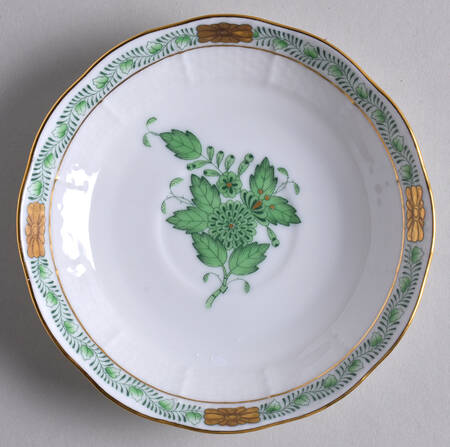 Chinese Bouquet Green (AV) Saucer for Flat Demitasse Cup