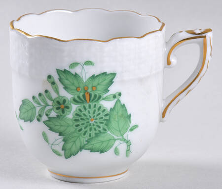 Chinese Bouquet Green (AV) Flat Demitasse Cup