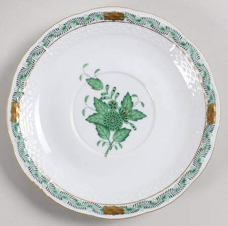 Chinese Bouquet Green (AV) Saucer for Footed Cream Soup Bowl