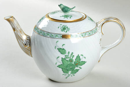 Chinese Bouquet Green (AV) Teapot & Lid