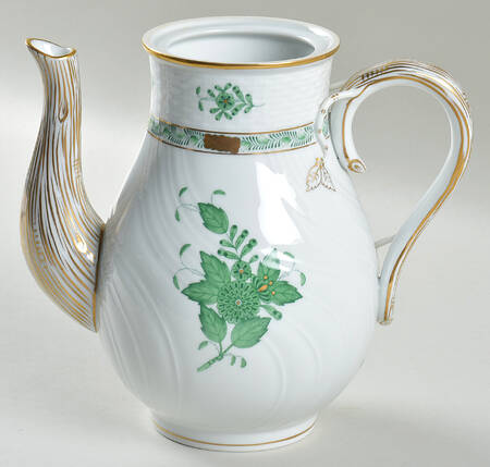 Chinese Bouquet Green (AV) Coffee Pot No Lid