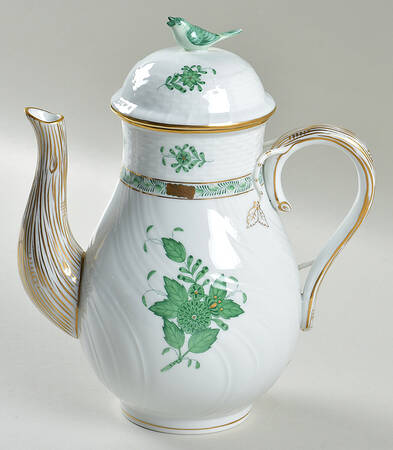Chinese Bouquet Green (AV) Coffee Pot & Lid