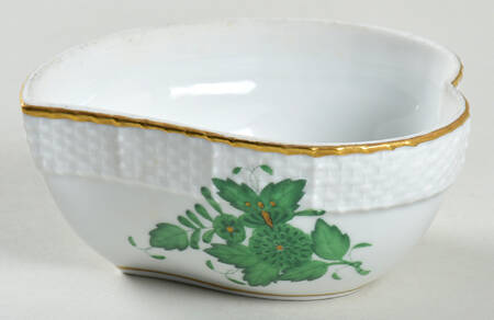 Chinese Bouquet Green (AV) 3" Heart Shape Bon Bon No Lid