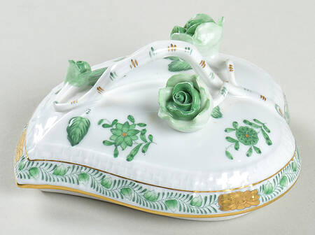 Chinese Bouquet Green (AV) Lid for 3" Heart Shape Bon Bon