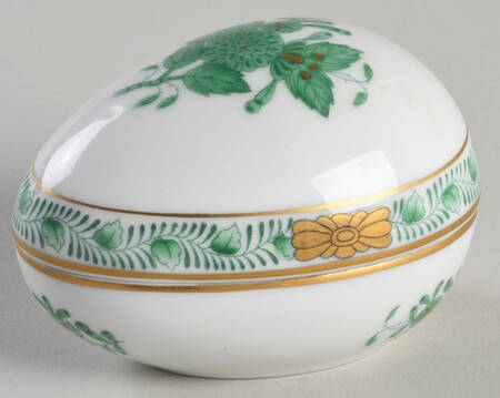 Chinese Bouquet Green (AV) Egg Box & Lid by Herend