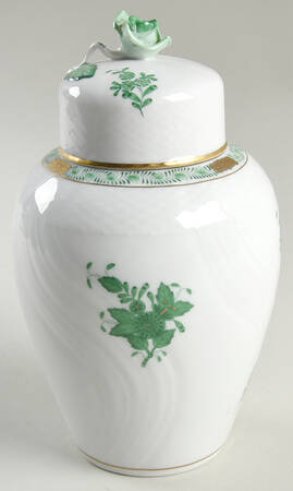 Chinese Bouquet Green (AV) Small Ginger Jar & Lid